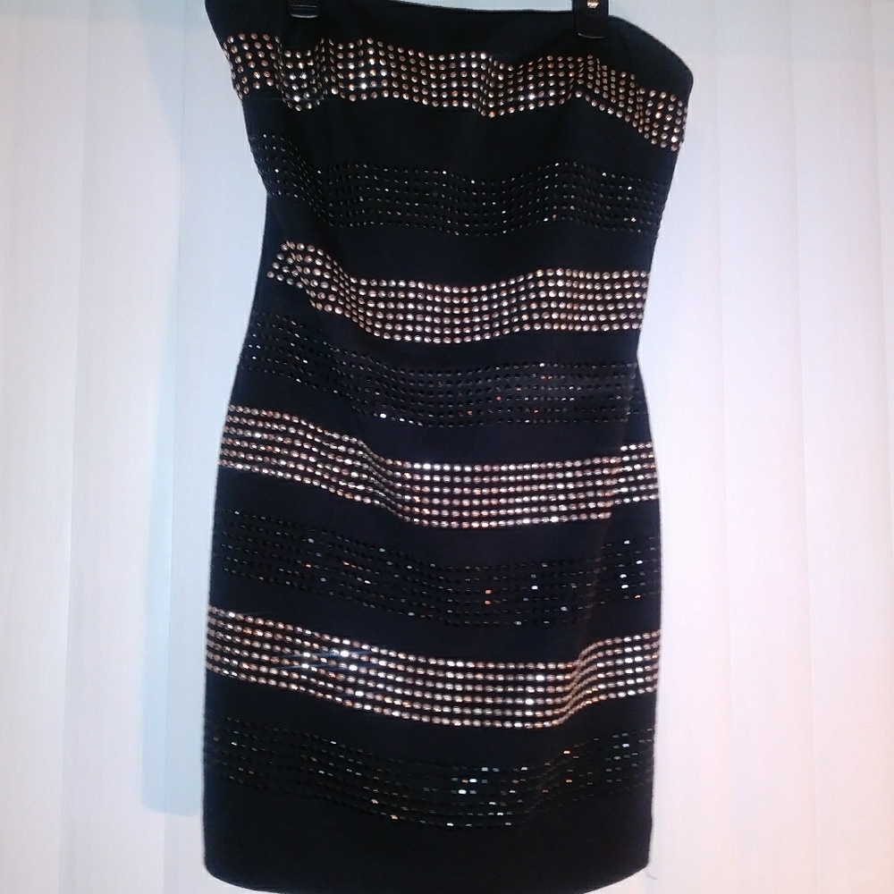 Sparkly-stone tube top dress